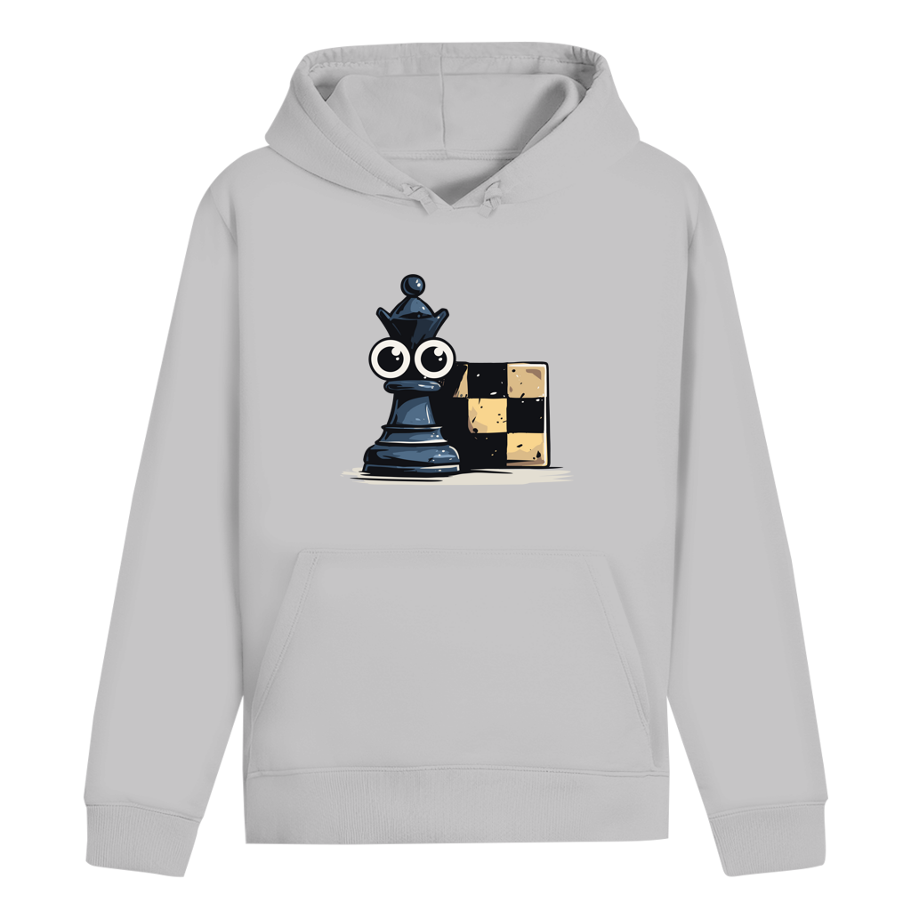 Alles im Blick – Schach Hoodie in Grau meliert