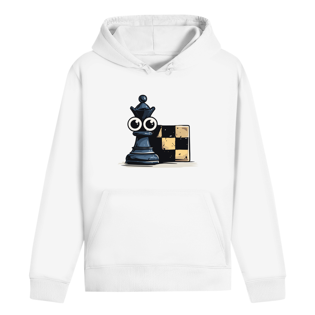 Alles im Blick – Schach Hoodie in Weiß