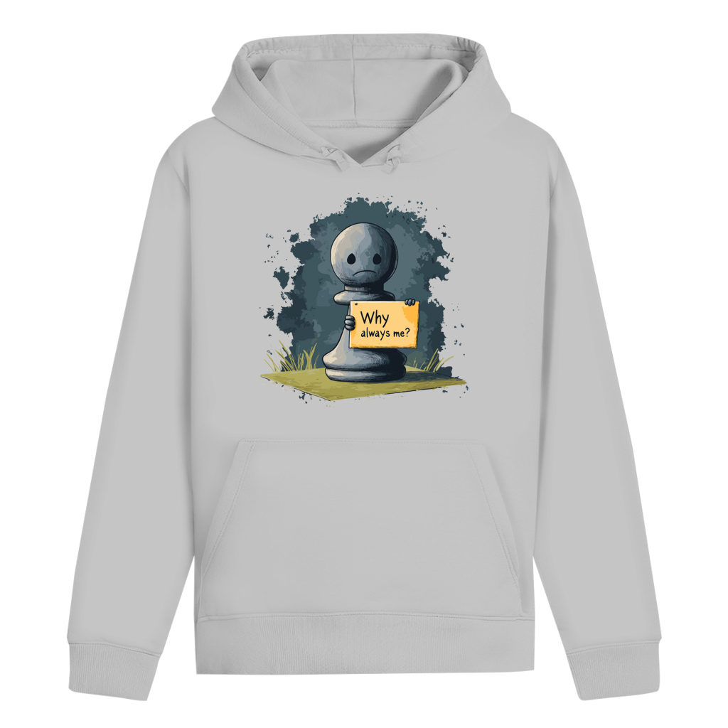 Bauernopfer – Schach Hoodie in Grau meliert