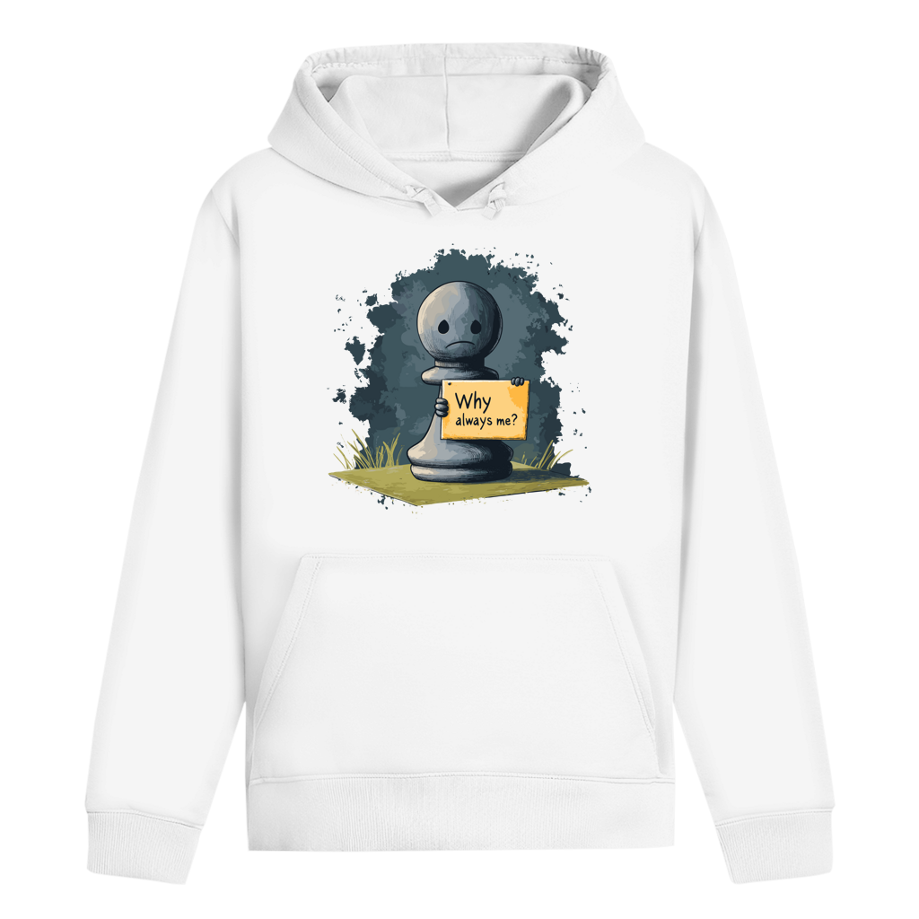 Bauernopfer – Schach Hoodie in Weiß