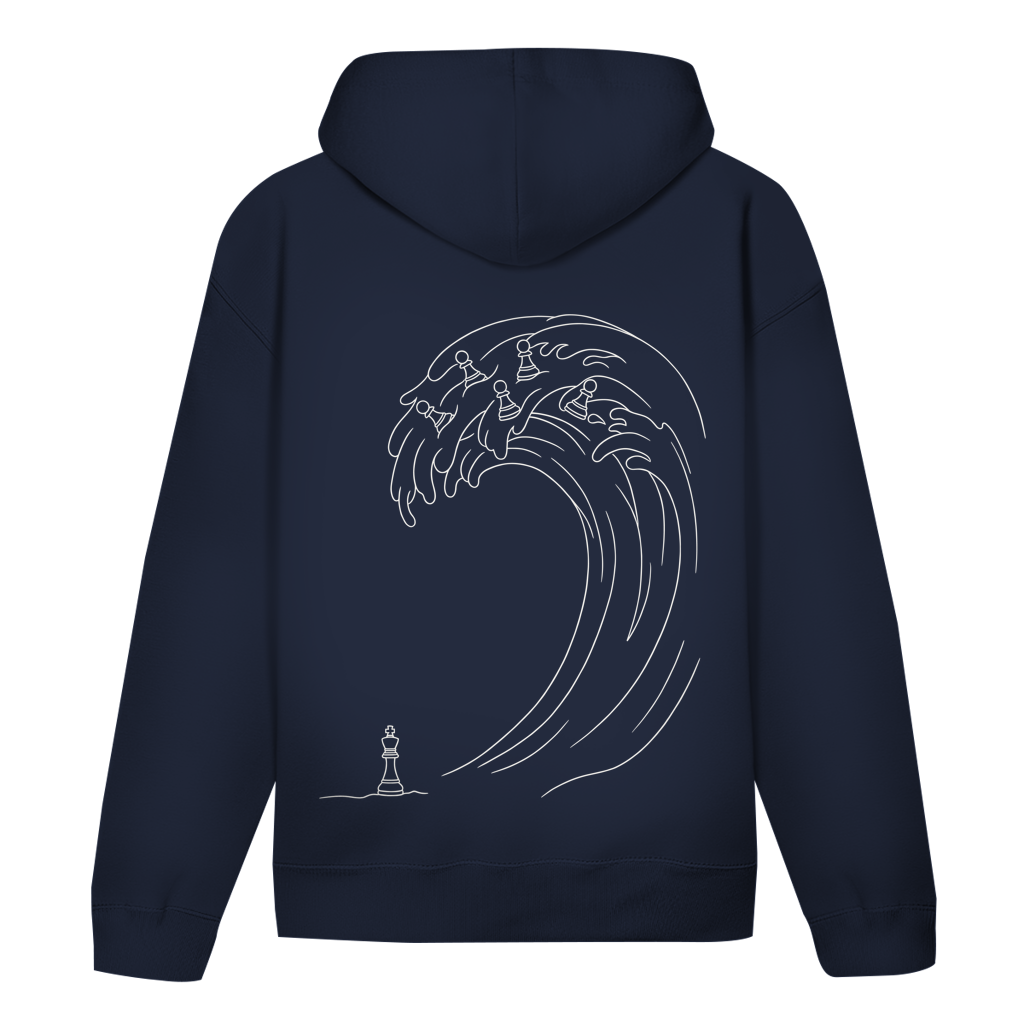 Bauernsturm – Schach Hoodie in Dunkelblau (Rückseite)