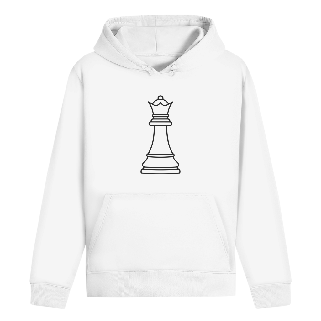 Dame Kontur – Schach Hoodie in Weiß