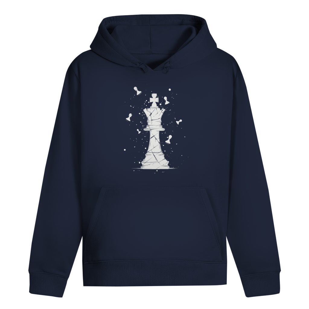 Die Stellung bröckelt – Schach Hoodie in Dunkelblau