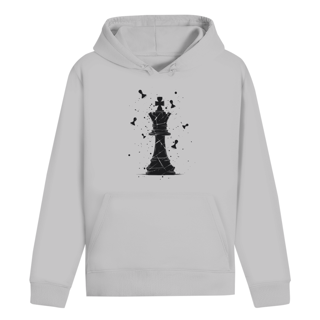 Die Stellung bröckelt – Schach Hoodie in Grau meliert