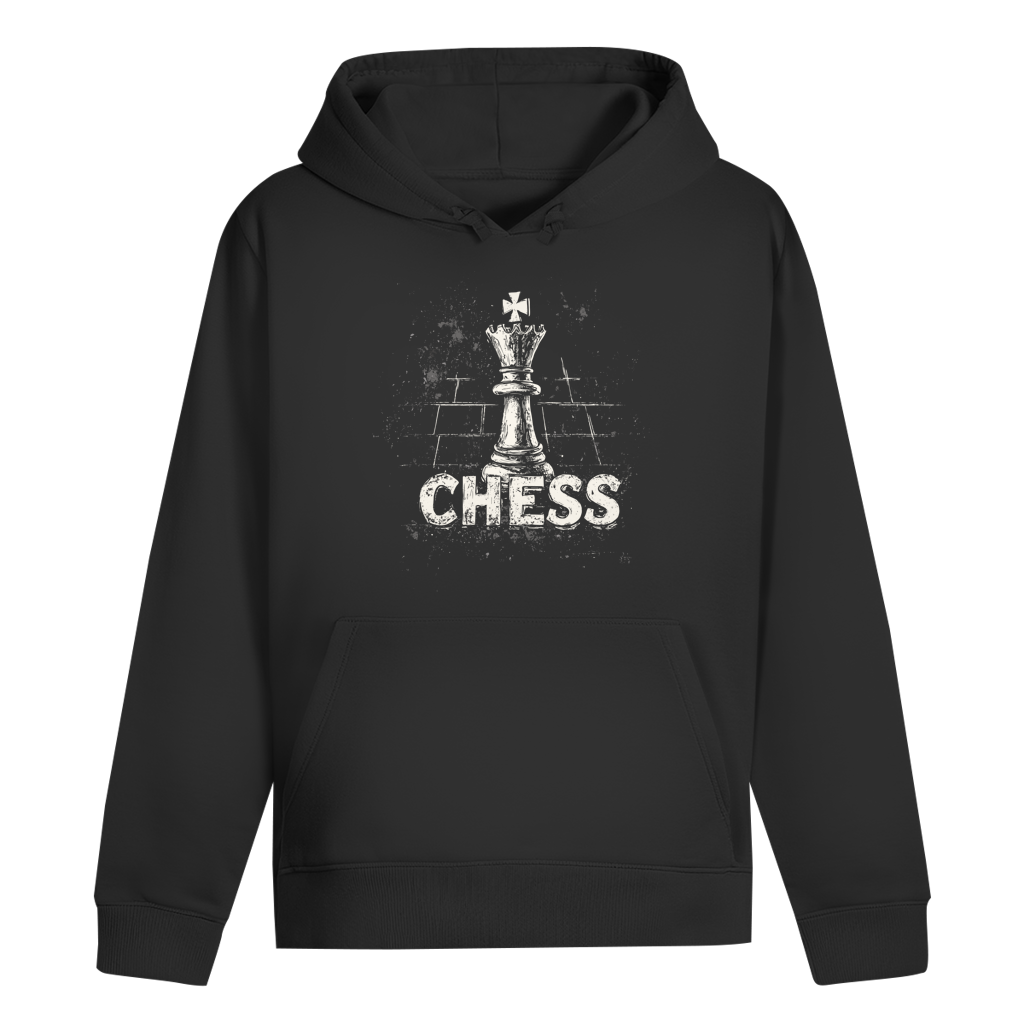 Schach & Kreide – Hoodie in Schwarz