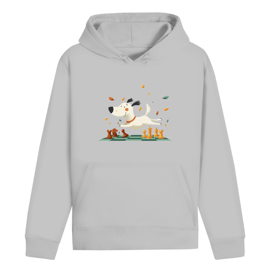 Schachhund – Hoodie in Grau meliert