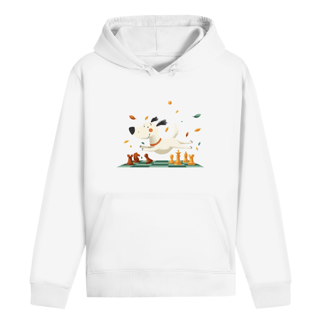 Schachhund – Hoodie in Weiß