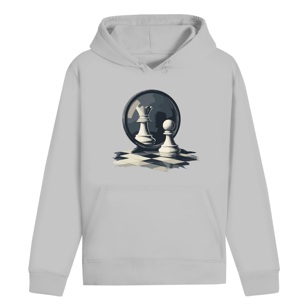 Spiegelzug – Schach Hoodie in Grau meliert