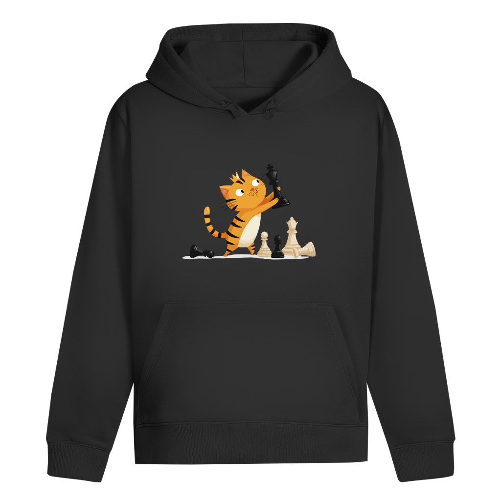 Spieltrieb – Schach Hoodie in Schwarz