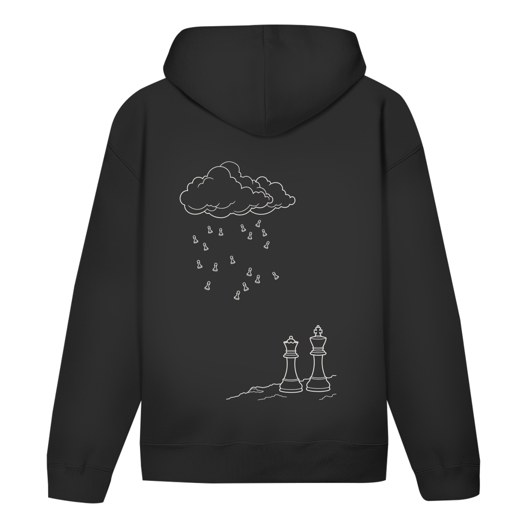 Wetterlage – Schach Hoodie in Schwarz (Rückseite)