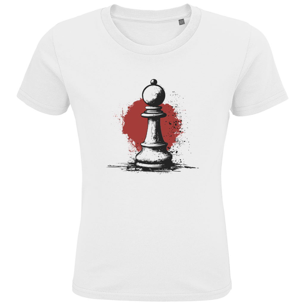 Bauer im Fokus – Schach Kinder T-Shirt in Weiß