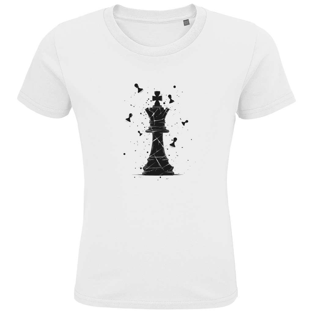 Die Stellung bröckelt (schwarz) – Schach Kinder T-Shirt in Weiß