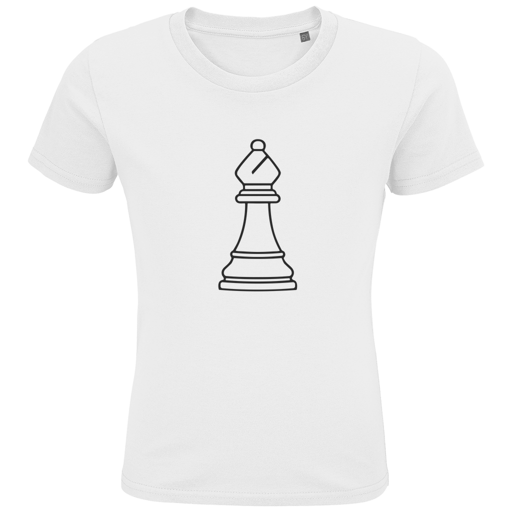 Läufer Kontur – Schach Kinder T-Shirt in Weiß