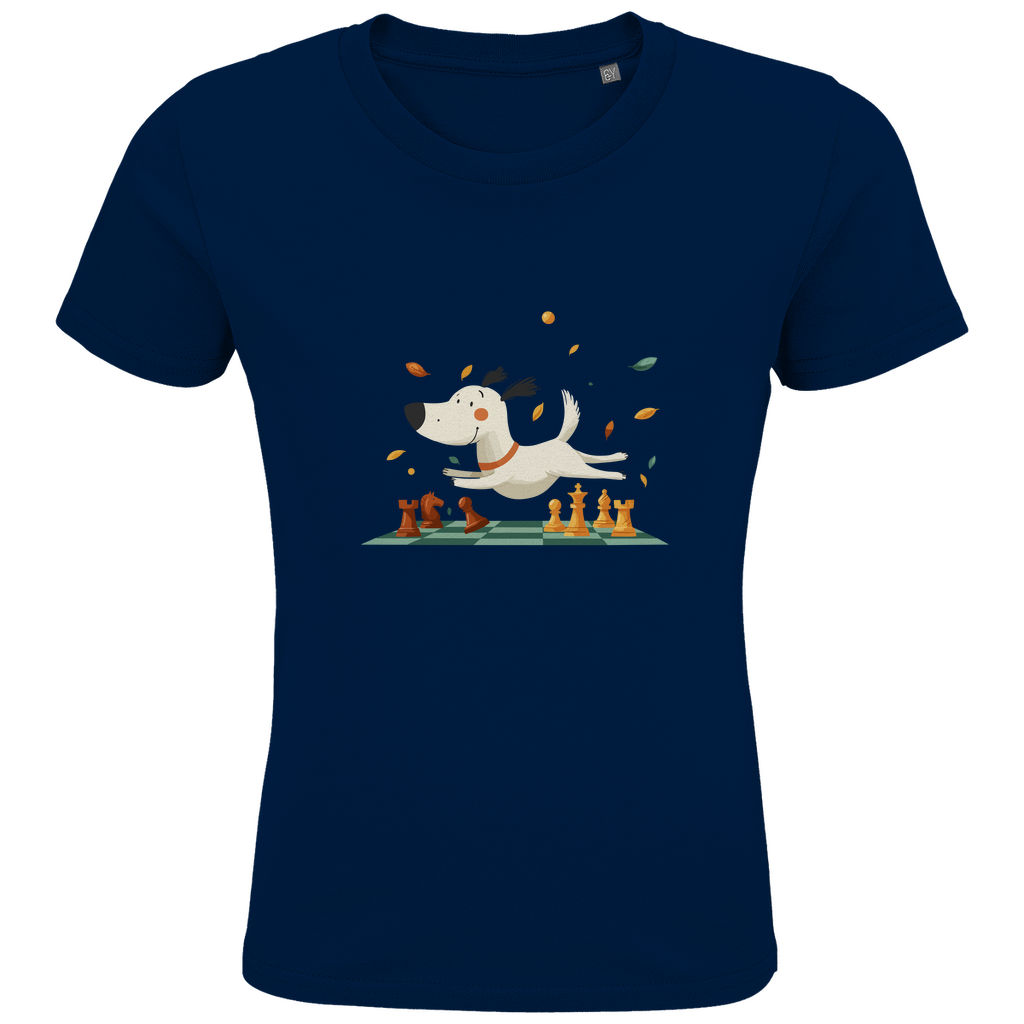 Schachhund – Kinder T-Shirt in Navyblau