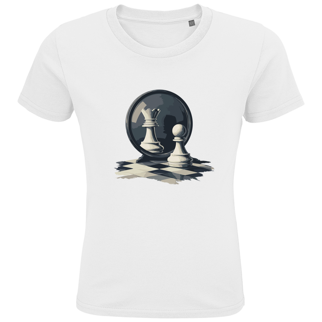 Spiegelzug – Schach Kinder T-Shirt in Weiß