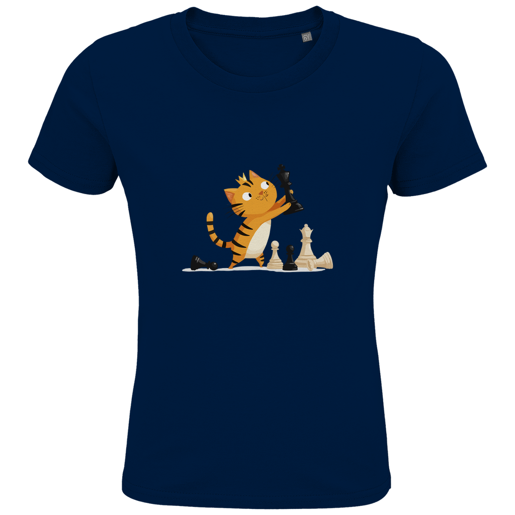 Spieltrieb – Schach Kinder T-Shirt in Navyblau