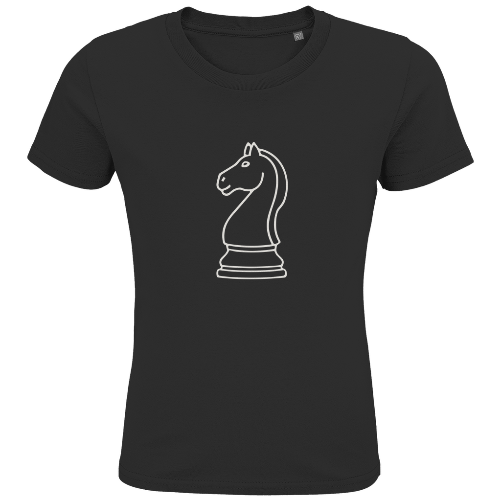 Springer Kontur – Schach Kinder T-Shirt in Schwarz