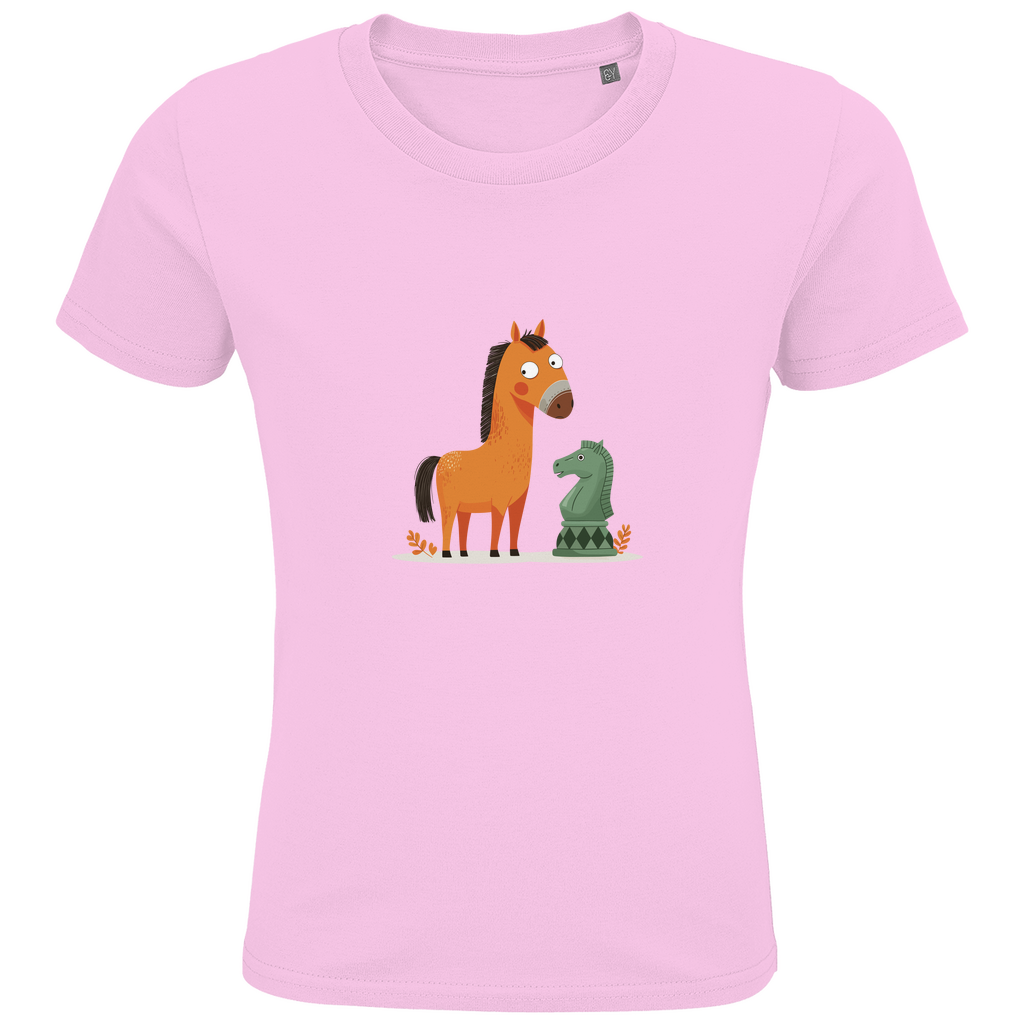 Springer oder Pferd – Schach Kinder T-Shirt in Pink