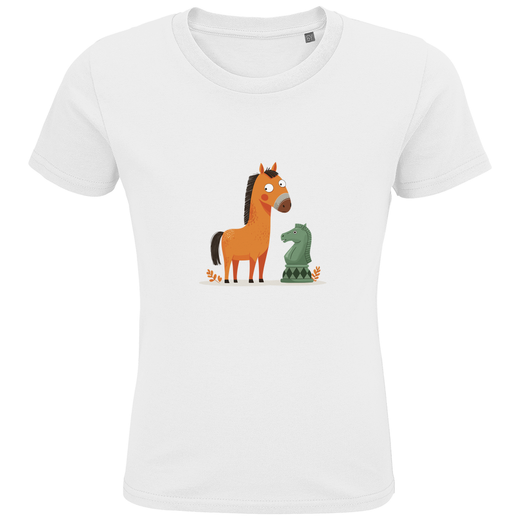 Springer oder Pferd – Schach Kinder T-Shirt in Weiß