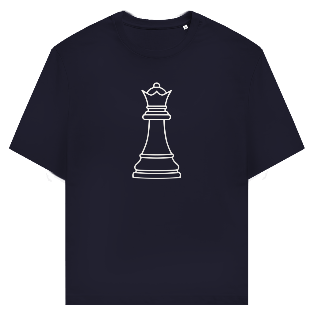 Dame Kontur – Schach T-Shirt in Dunkelblau