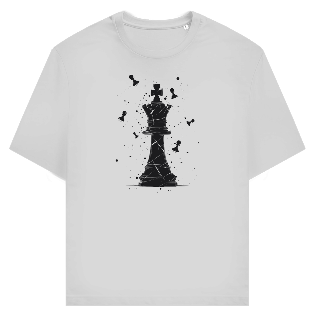 Die Stellung bröckelt – Schach T-Shirt in Grau meliert