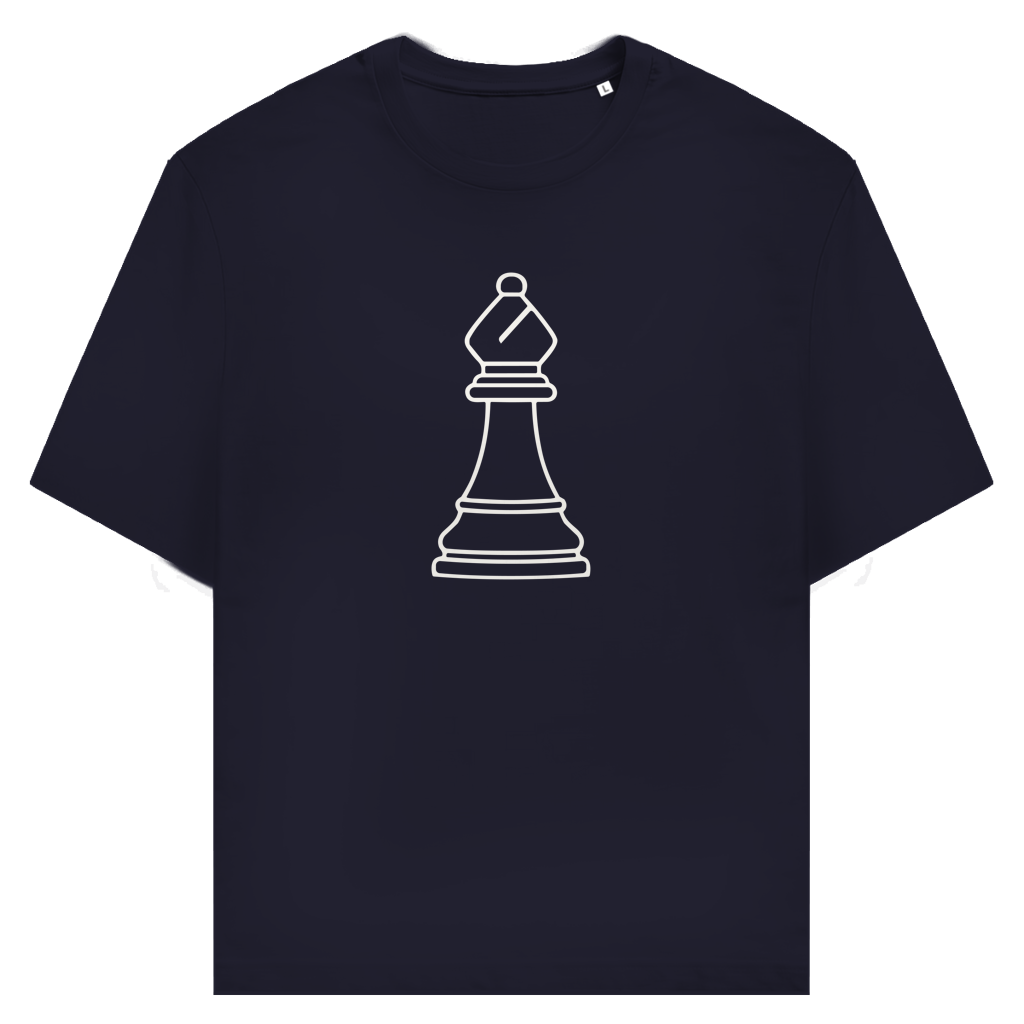 Läufer Kontur – Schach T-Shirt in Dunkelblau