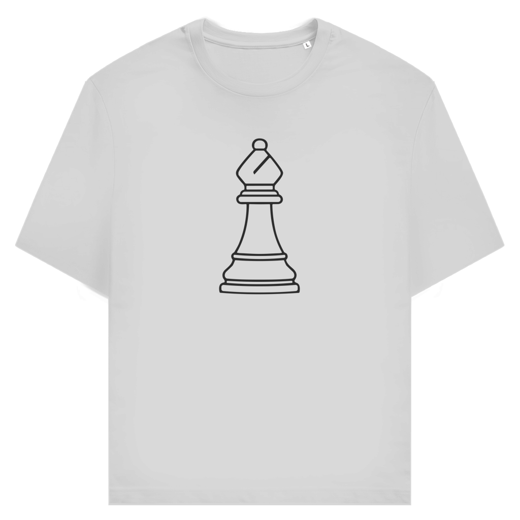 Läufer Kontur – Schach T-Shirt in Grau meliert