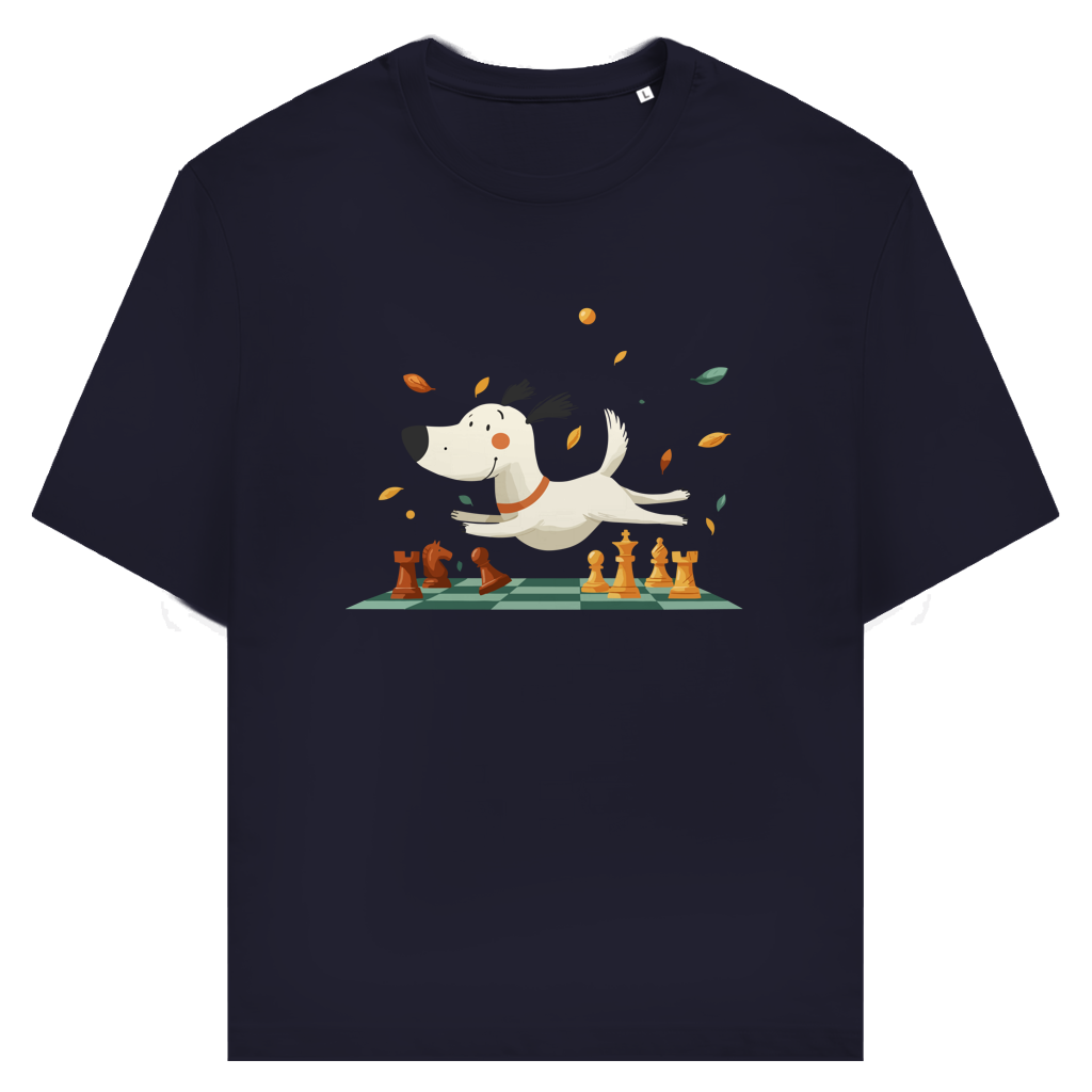 Schachhund – T-Shirt in Dunkelblau