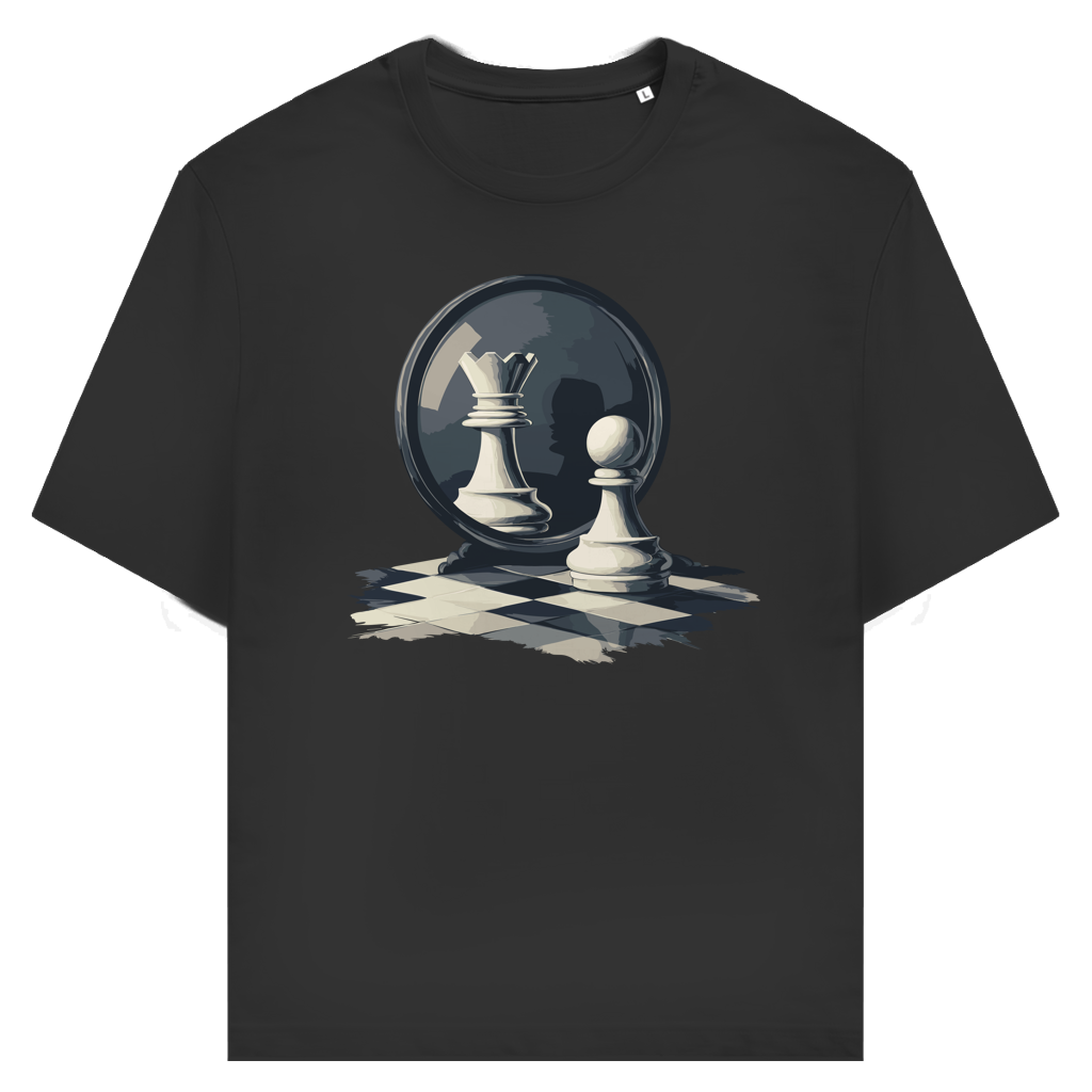 Spiegelzug – Schach T-Shirt in Schwarz