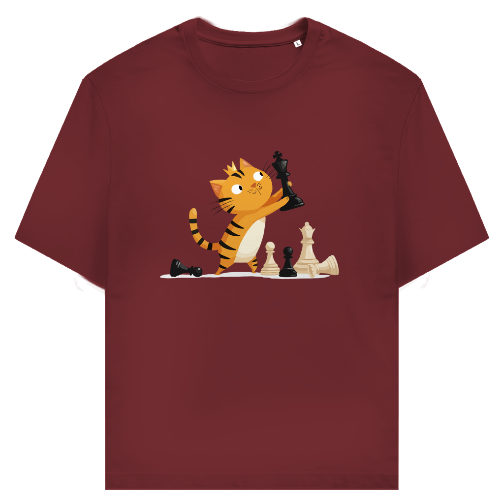 Spieltrieb – Schach T-Shirt in Burgunder