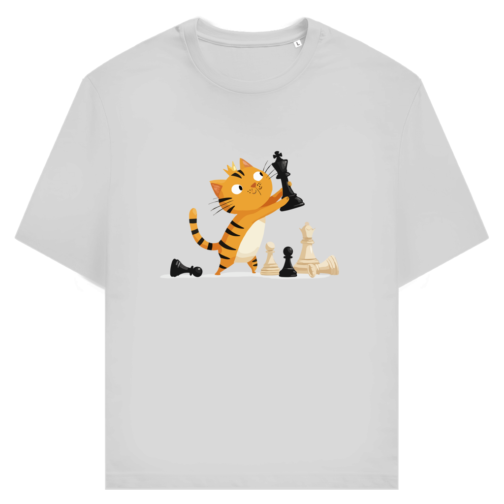 Spieltrieb – Schach T-Shirt in Grau meliert