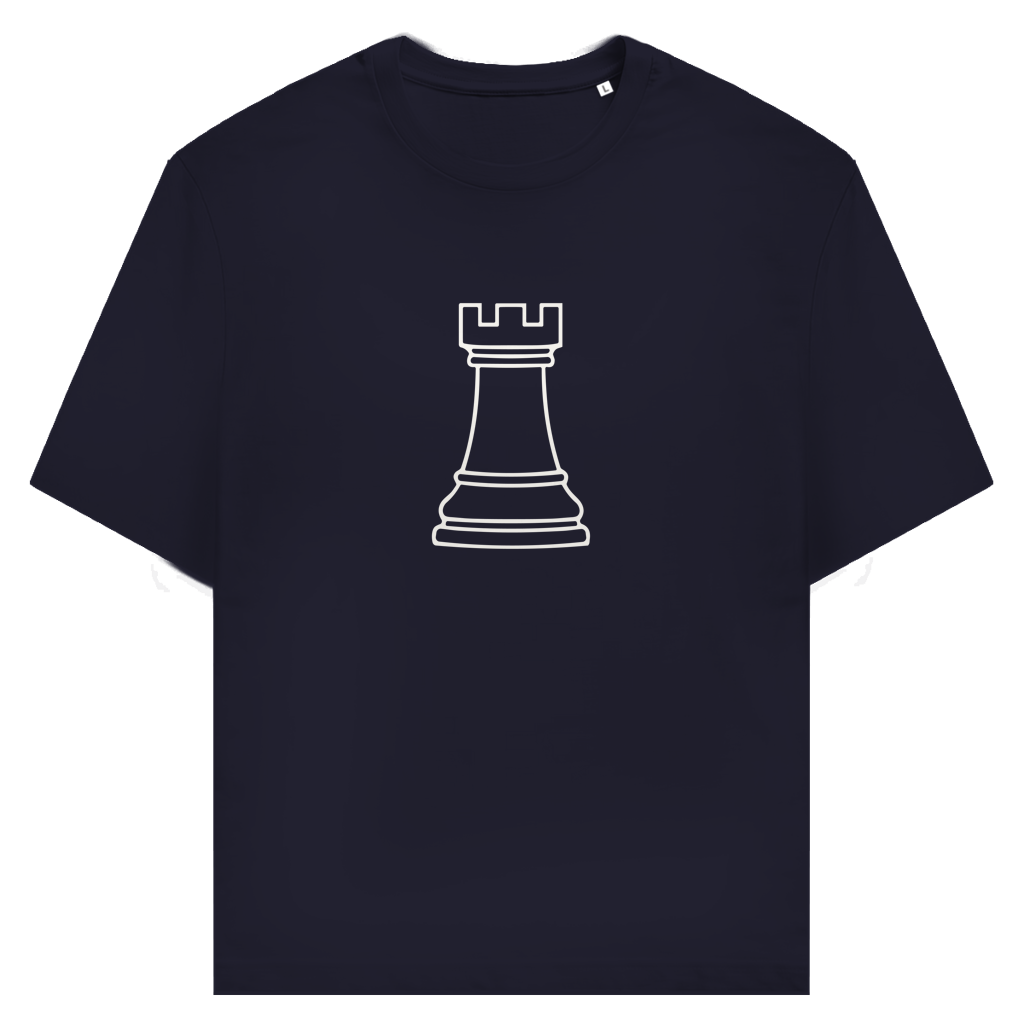 Turm Kontur – Schach T-Shirt in Dunkelblau