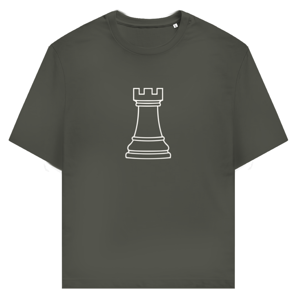 Turm Kontur – Schach T-Shirt in Khaki