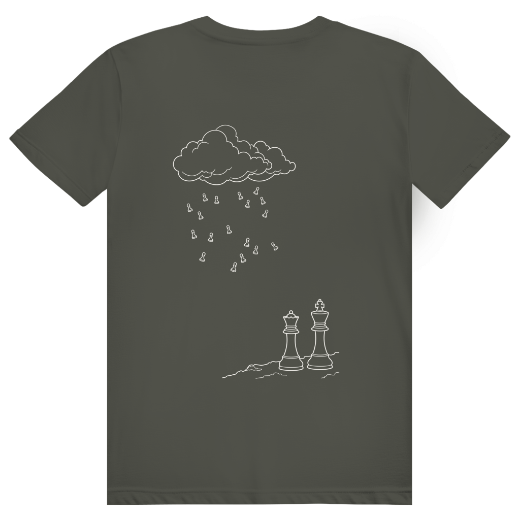 Wetterlage – Schach T-Shirt in Khaki (Rückseite)