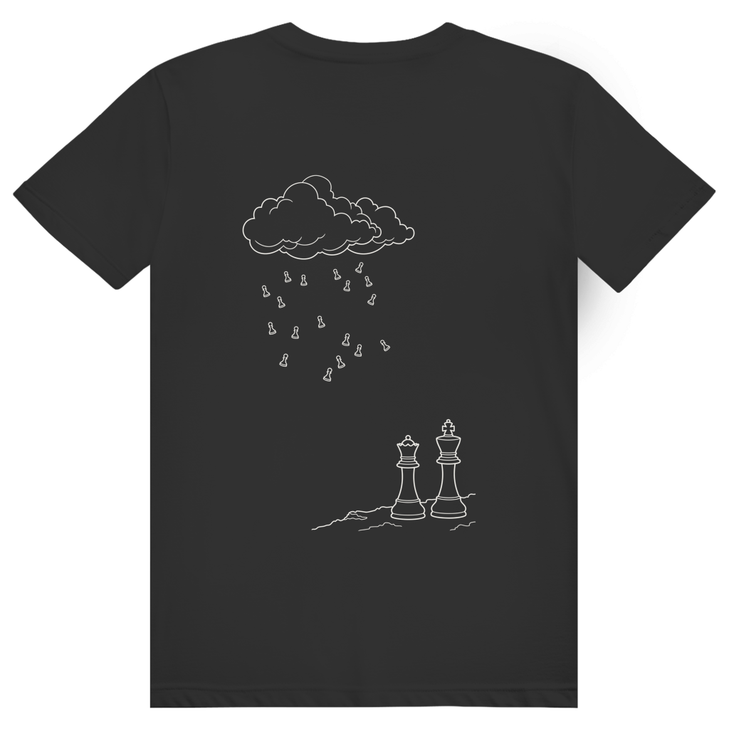 Wetterlage – Schach T-Shirt in Schwarz (Rückseite)