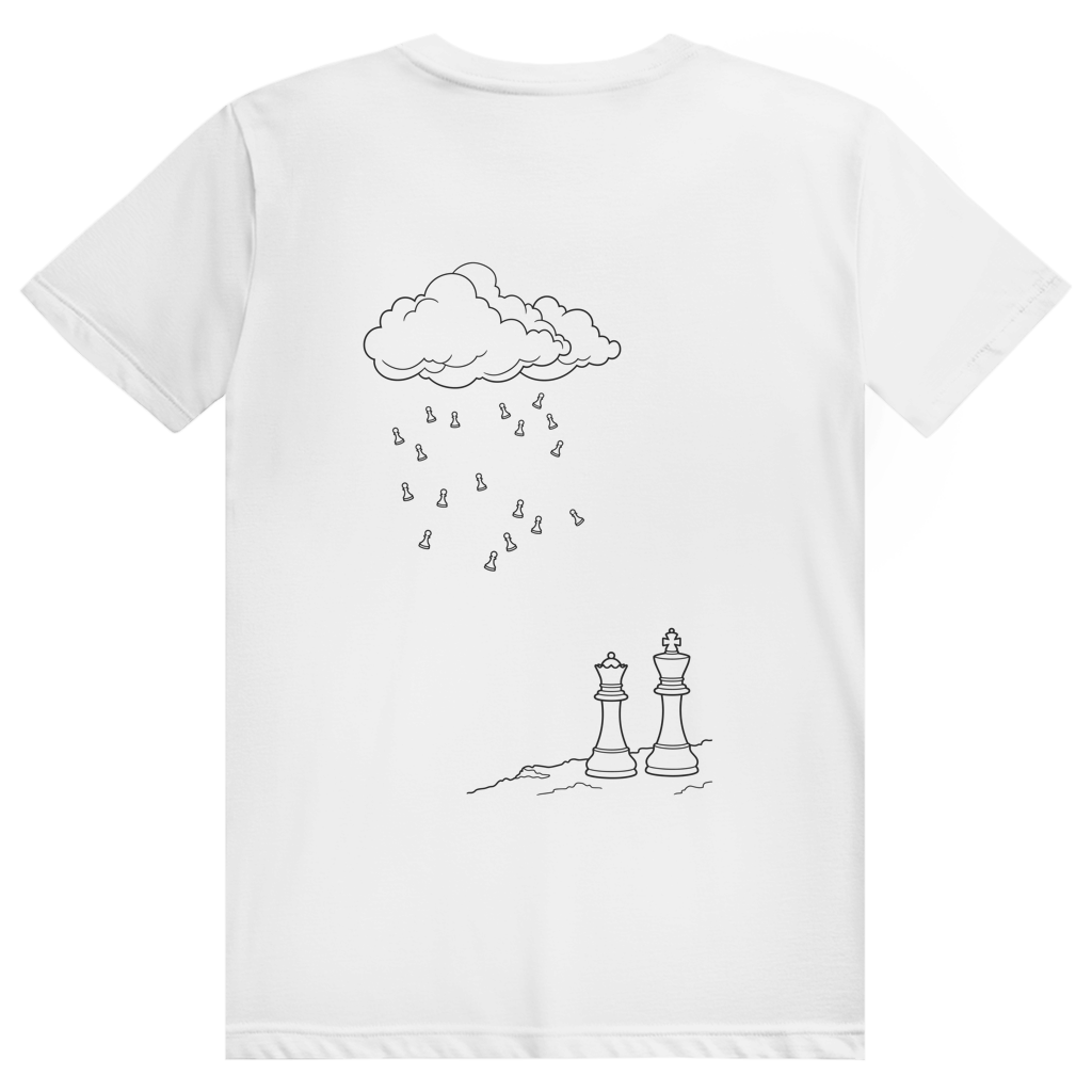 Wetterlage – Schach T-Shirt in Weiß (Rückseite)