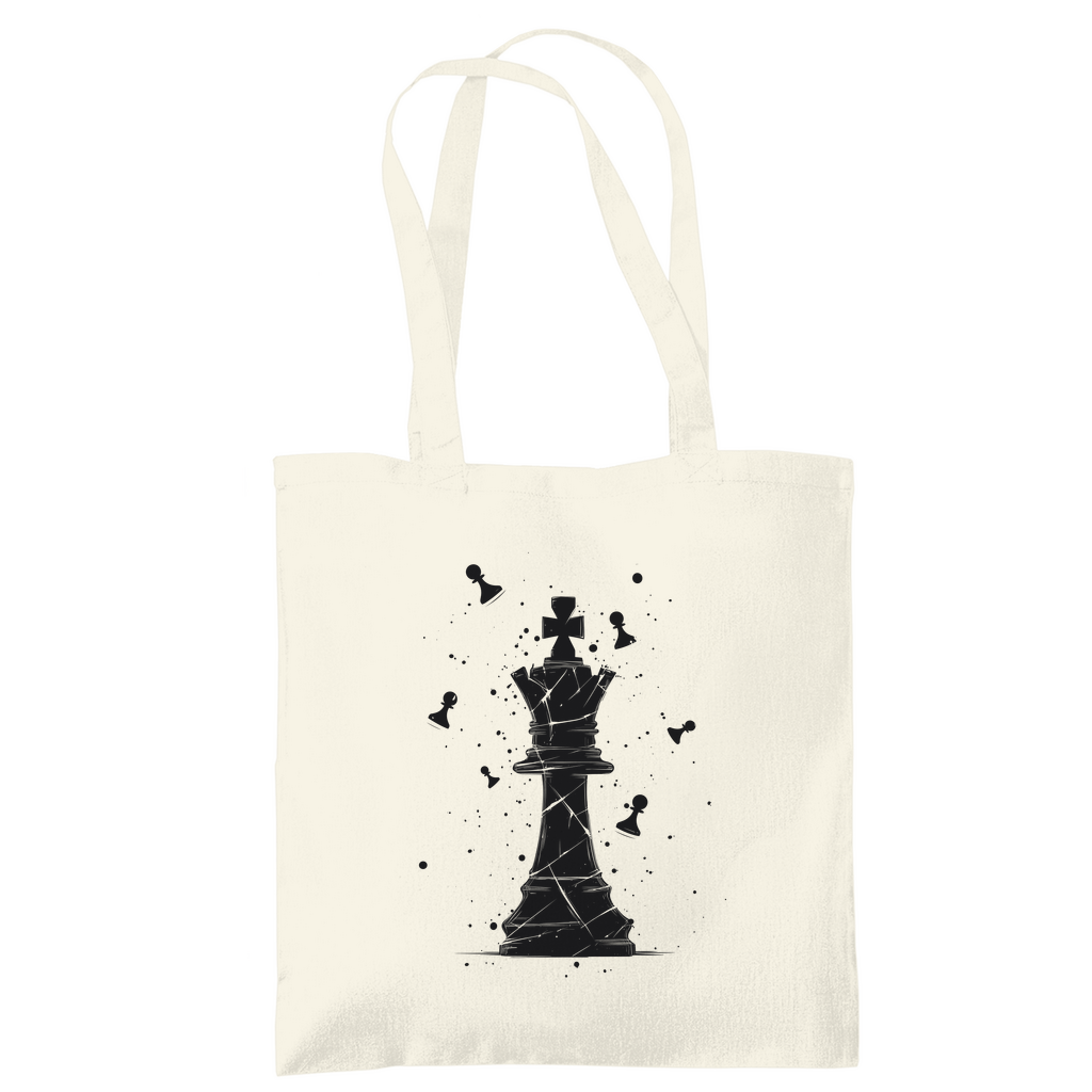 Die Stellung bröckelt (schwarz) – Schach Tasche in Creme
