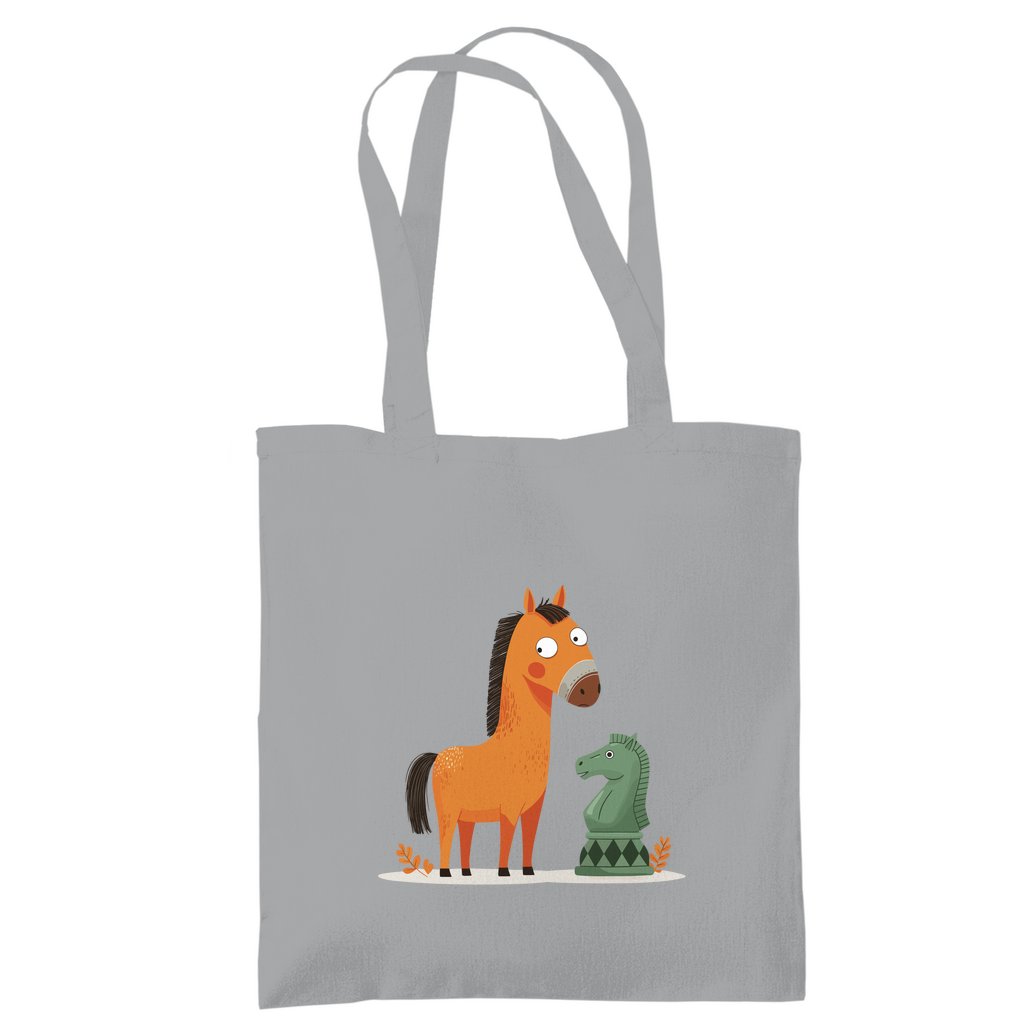 Springer oder Pferd – Schach Tasche in Grau