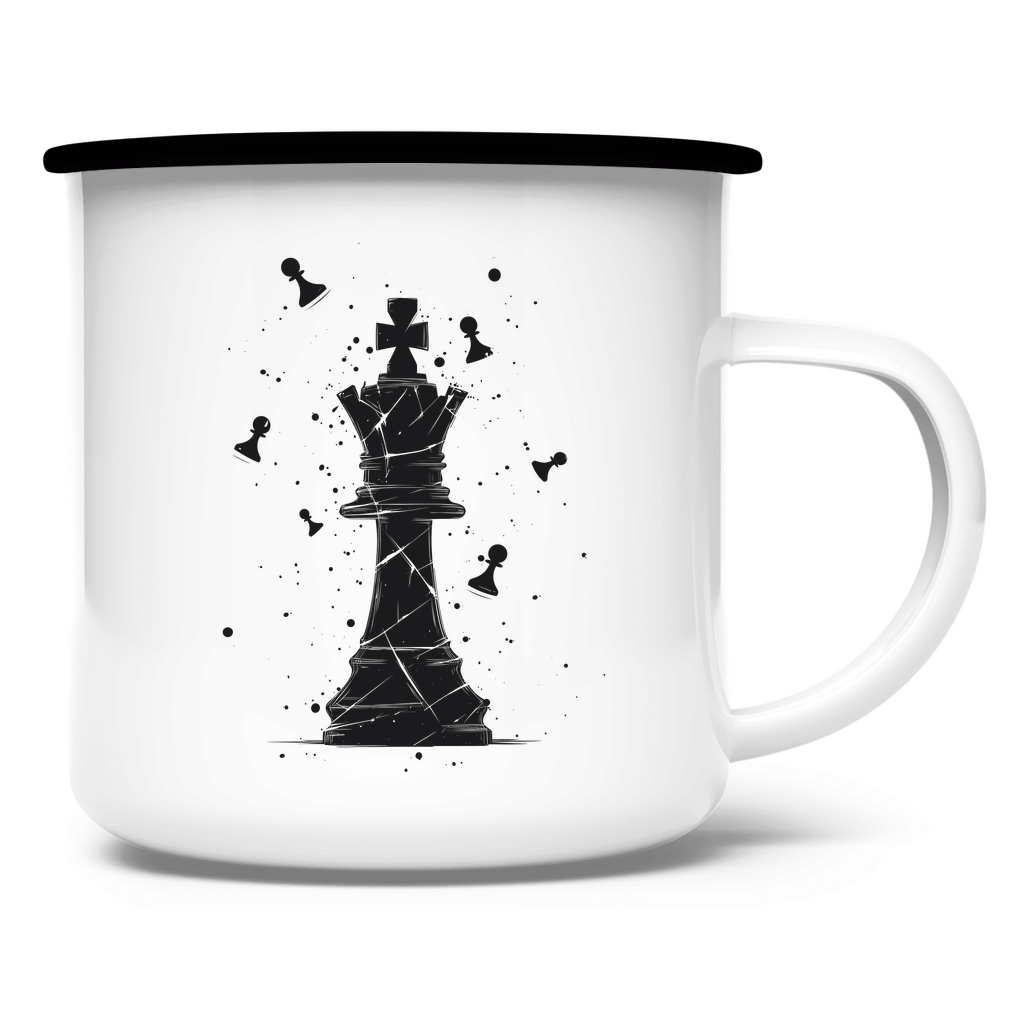 Die Stellung bröckelt (schwarz) – Schach Tasse