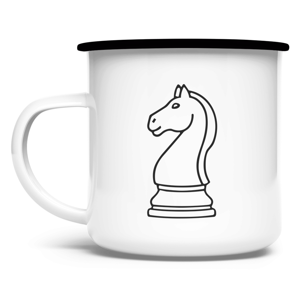 Springer Kontur – Schach Tasse in Weiß
