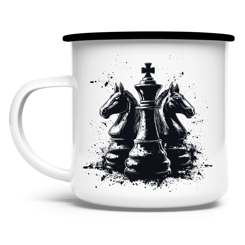 Springer Verteidigung – Schach Tasse in Weiß