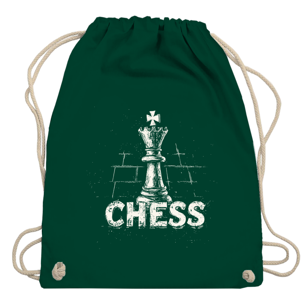 Schach & Kreide – Turnbeutel in Grün