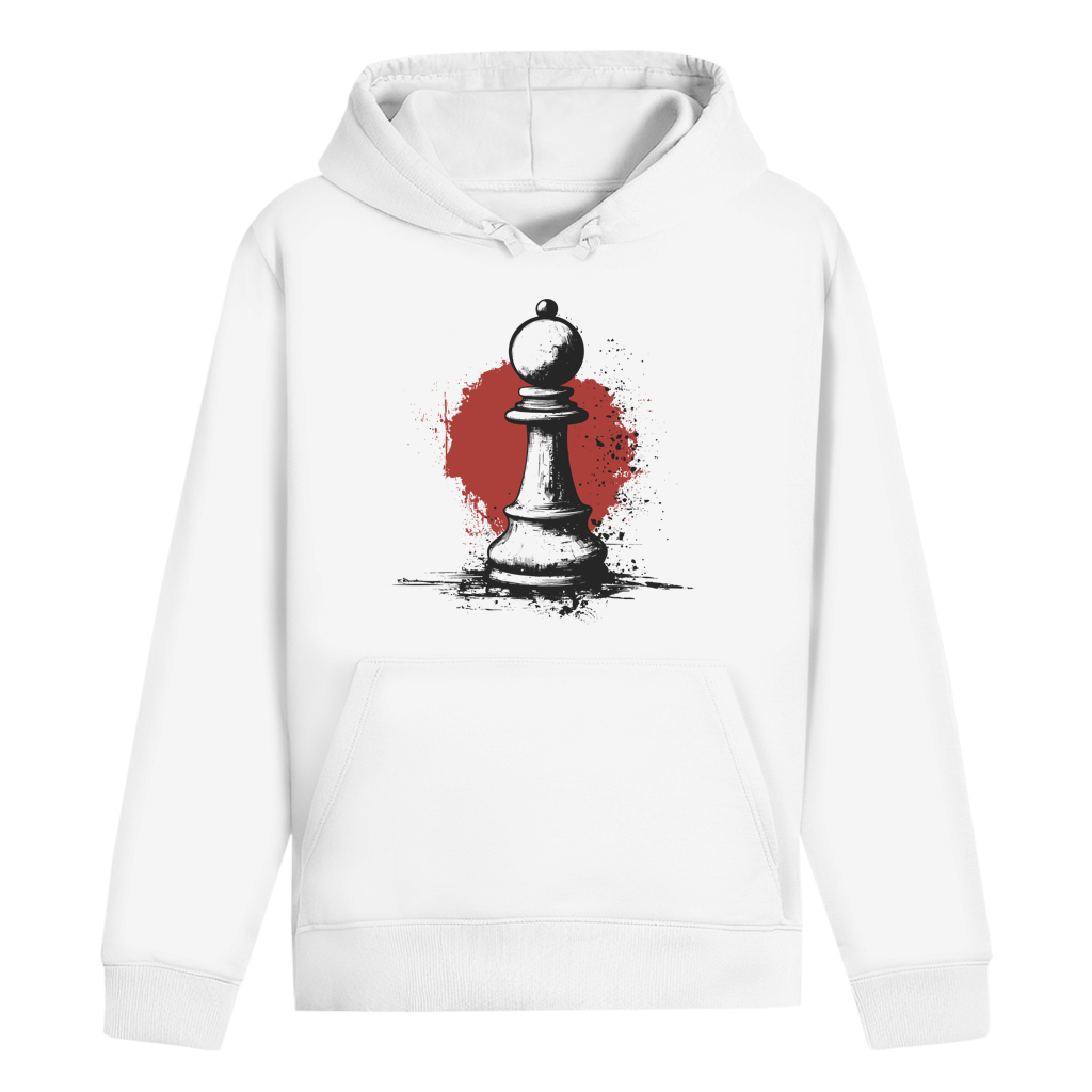 Bauer im Fokus – Schach Hoodie in Weiß