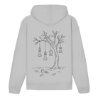 Hängepartie – Schach Hoodie in Grau meliert (Rückseite)