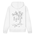 Hängepartie – Schach Hoodie in Weiß (Rückseite)