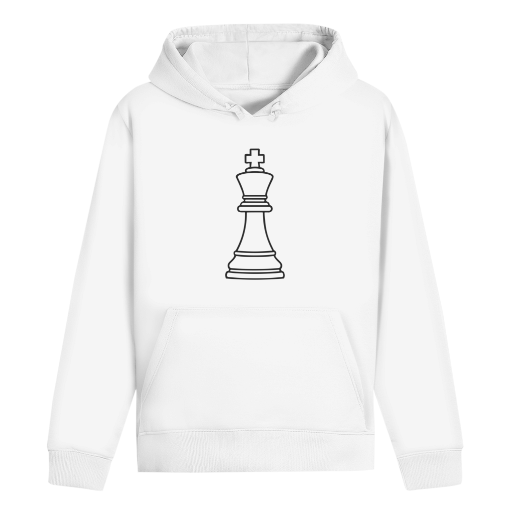 König Kontur – Schach Hoodie in Weiß
