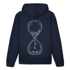 Sanduhr – Schach Hoodie in Dunkelblau (Rückseite)