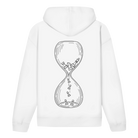 Sanduhr – Schach Hoodie in Weiß (Rückseite)