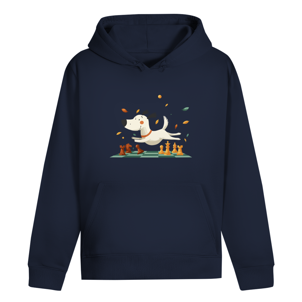 Schachhund – Hoodie in Dunkelblau