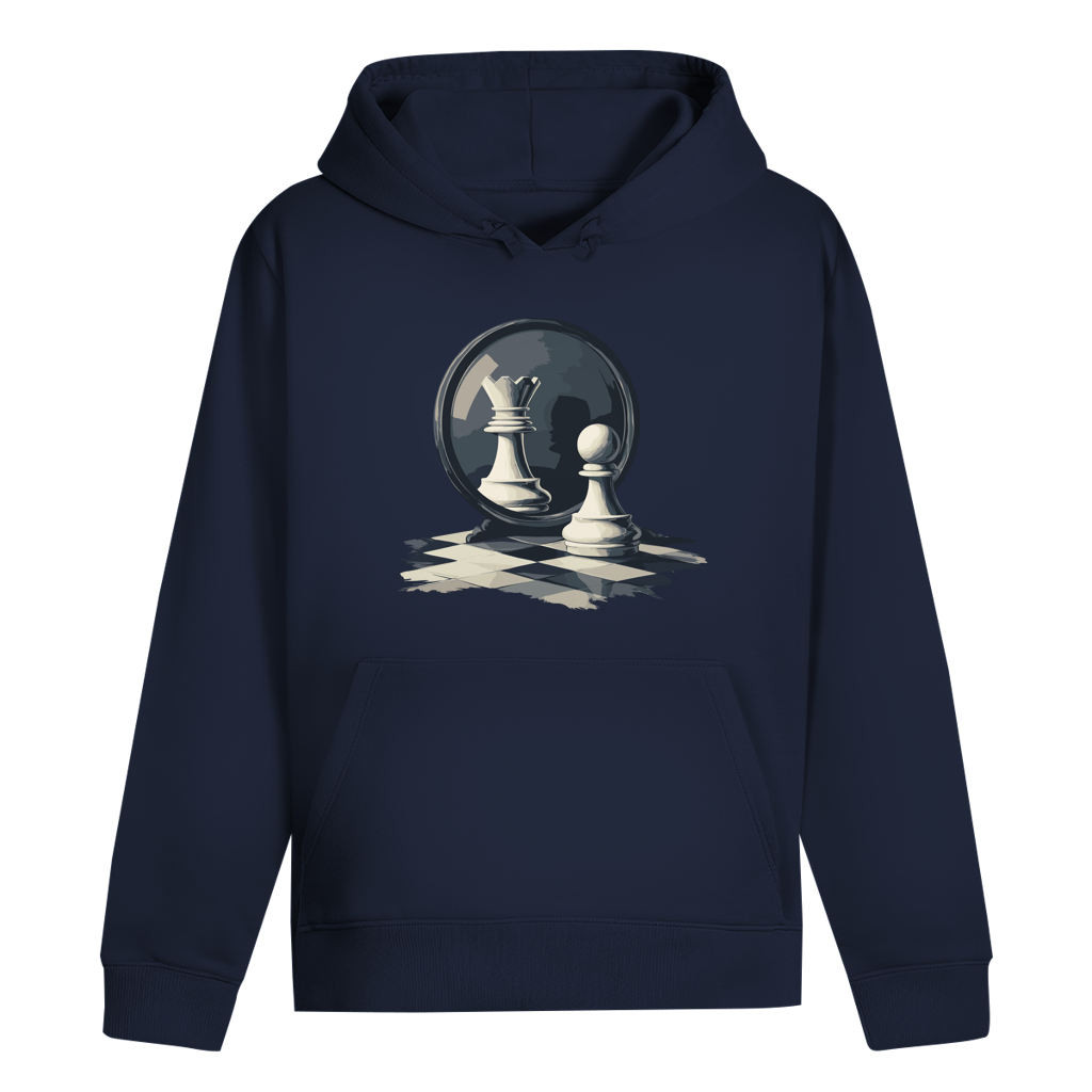 Spiegelzug – Schach Hoodie in Dunkelblau